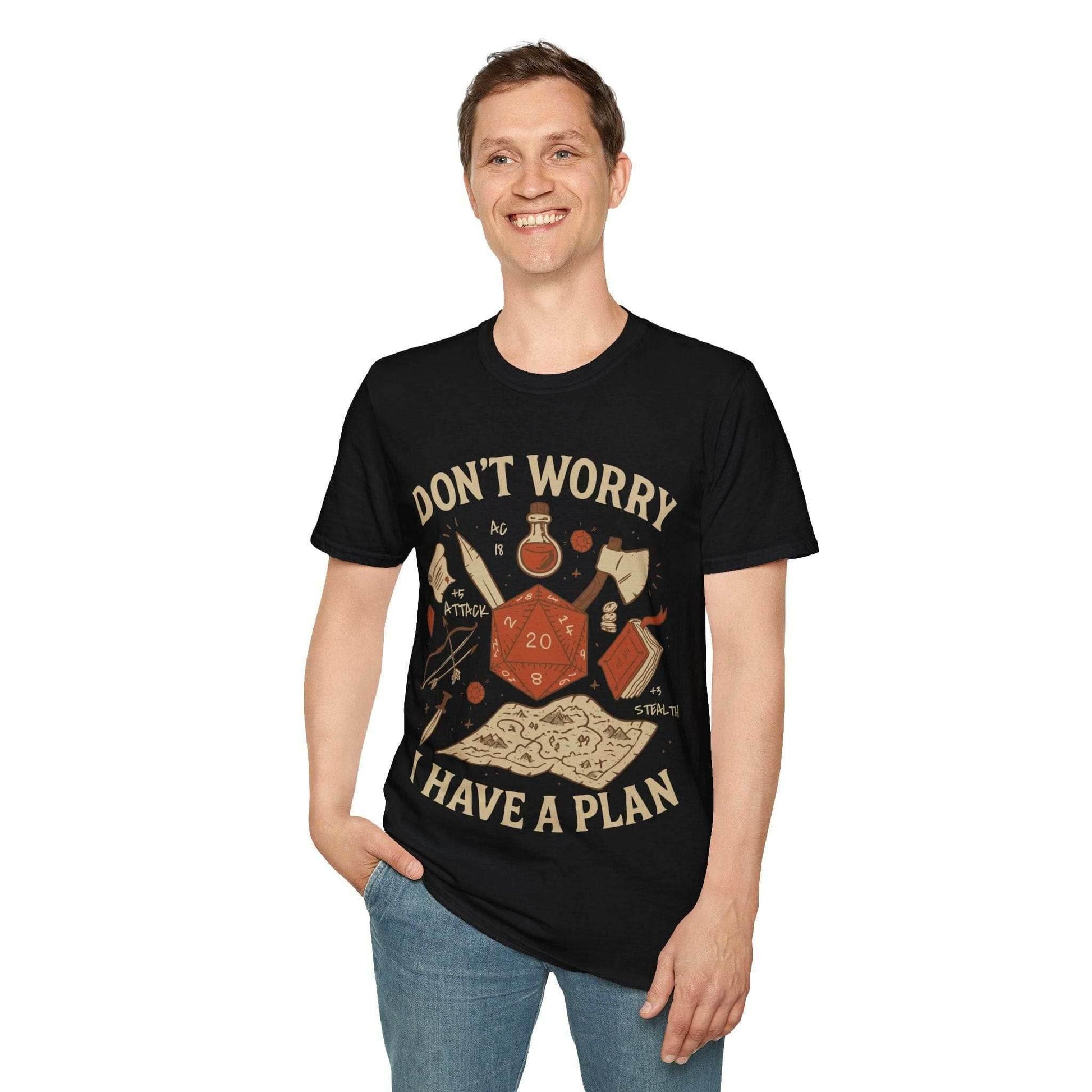 Don't Worry I have a Plan D&D T-Shirt - Natural / S