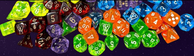 Translucent Polyhedral Crimson/gold 7-Die Set (with bonus die) - 