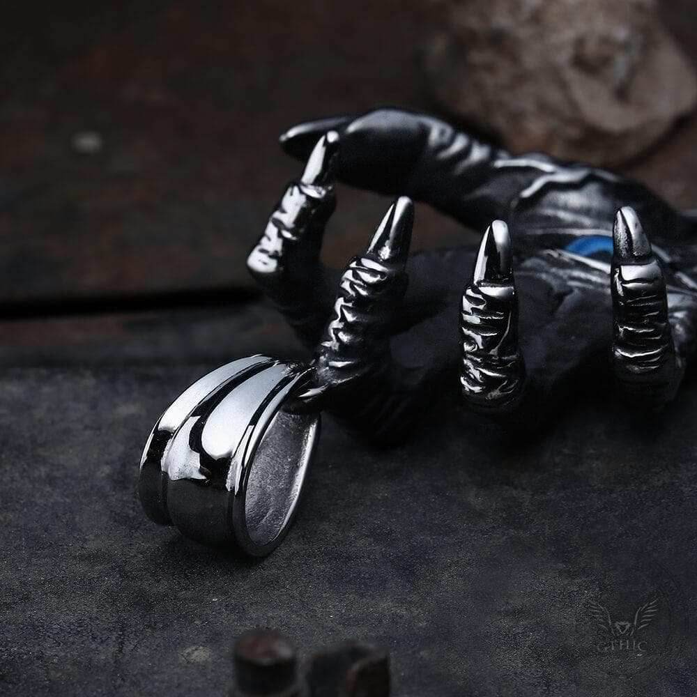 Dragon Claw Blue Evil Eye Pendant - Small / Without