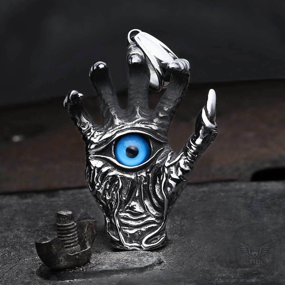 Dragon Claw Blue Evil Eye Pendant - Small / Without
