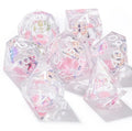 Dream Series-Pink Quicksand Butterfly Resin Liquid Core Dice Set