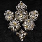 dungeons and dragons silver shaped dragon head metal hollow dice set
