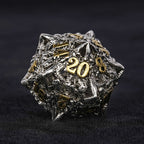 dungeons and dragons silver shaped dragon head metal hollow dice set