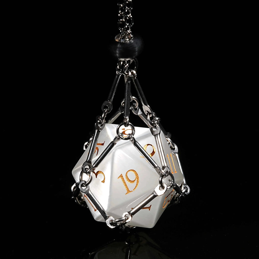 Dwarf Artisan - Opal Gems D&D Dice Set + Gold Numbers