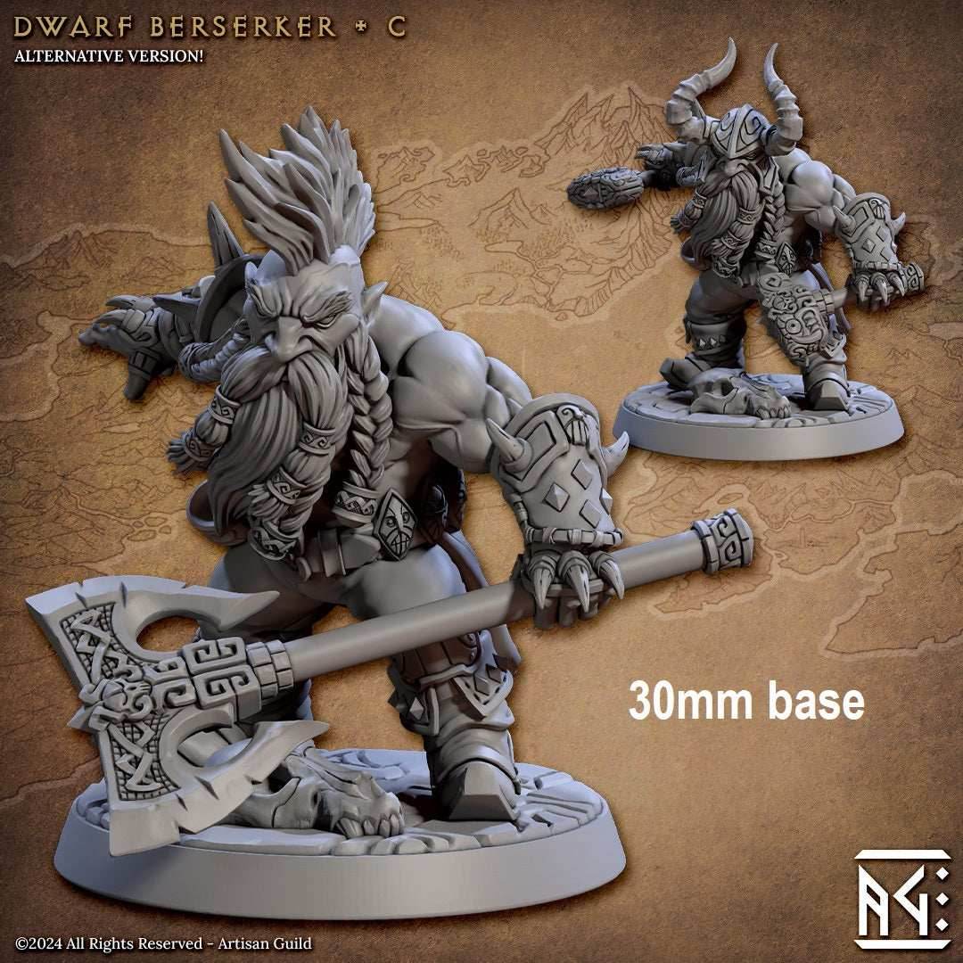 Dwarf Berserker (Base Sculpt C) - With Helmet / Hammer / Hammer