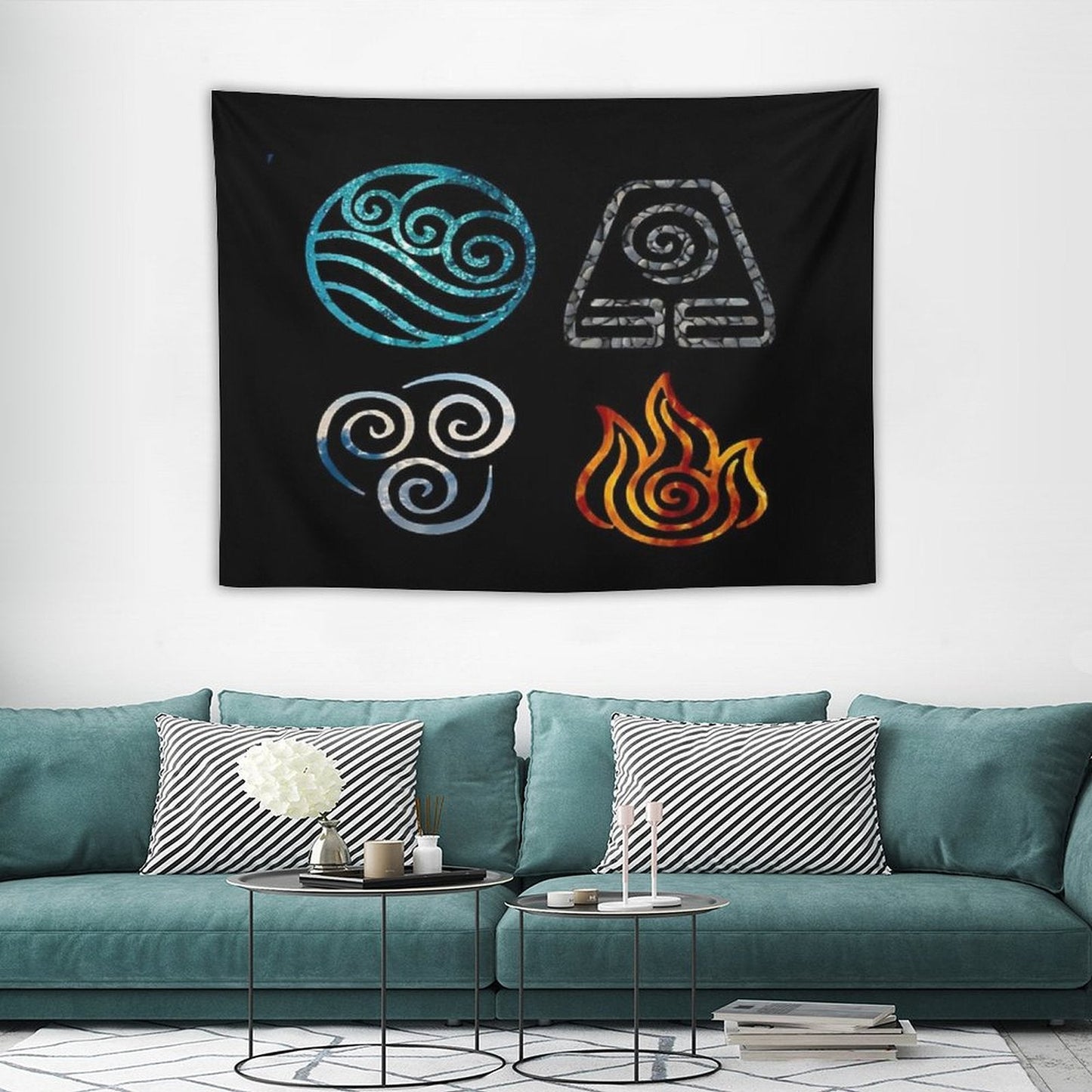Avatar The Last Airbender Element Symbols Tapestry