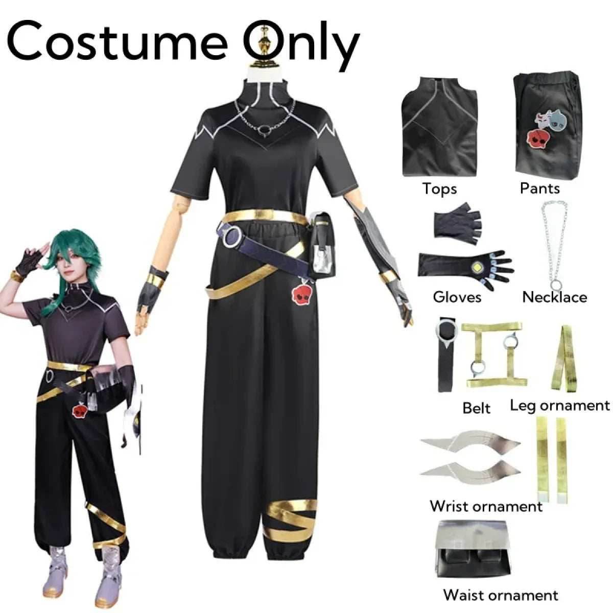 Ezreal Cosplay Costume – League of Legends Outfit with Wig & Props - S / Wig Only