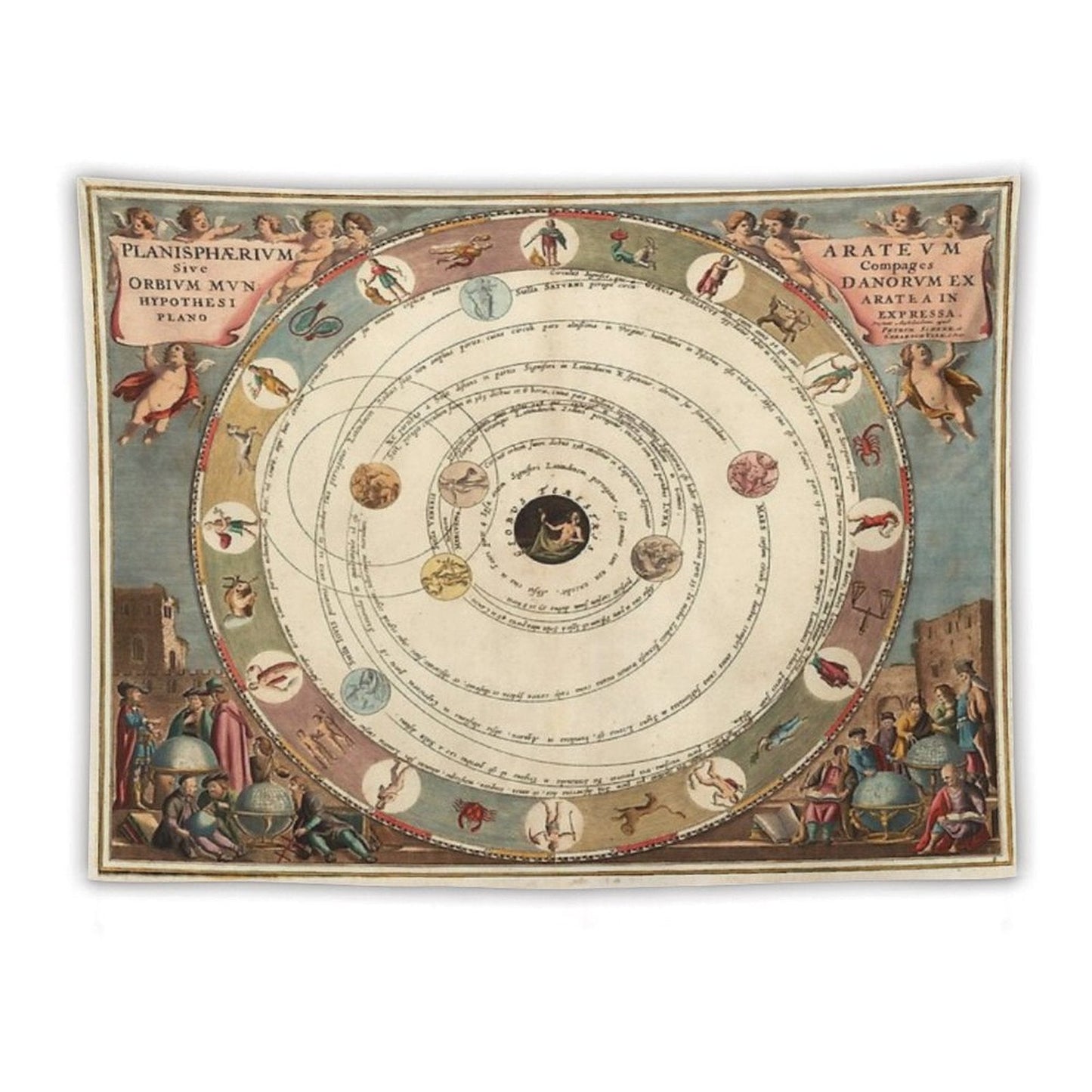 Vintage Zodiac Circle with Horoscope Tapestry