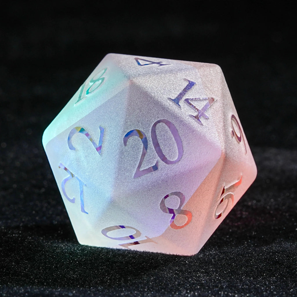 Fantasy Prism Gemstone Dice, D&D Multi-Sided Stained Glass Dice Set