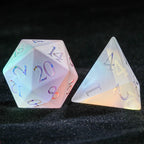 Fantasy Prism Gemstone Dice, D&D Multi-Sided Stained Glass Dice Set