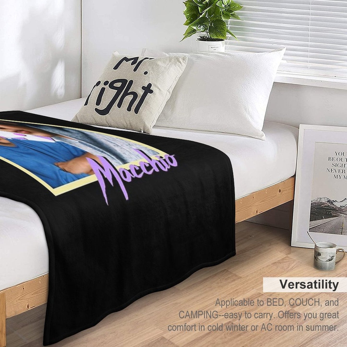 80s Ralph Macchio Essential T-Shirt Throw Blanket