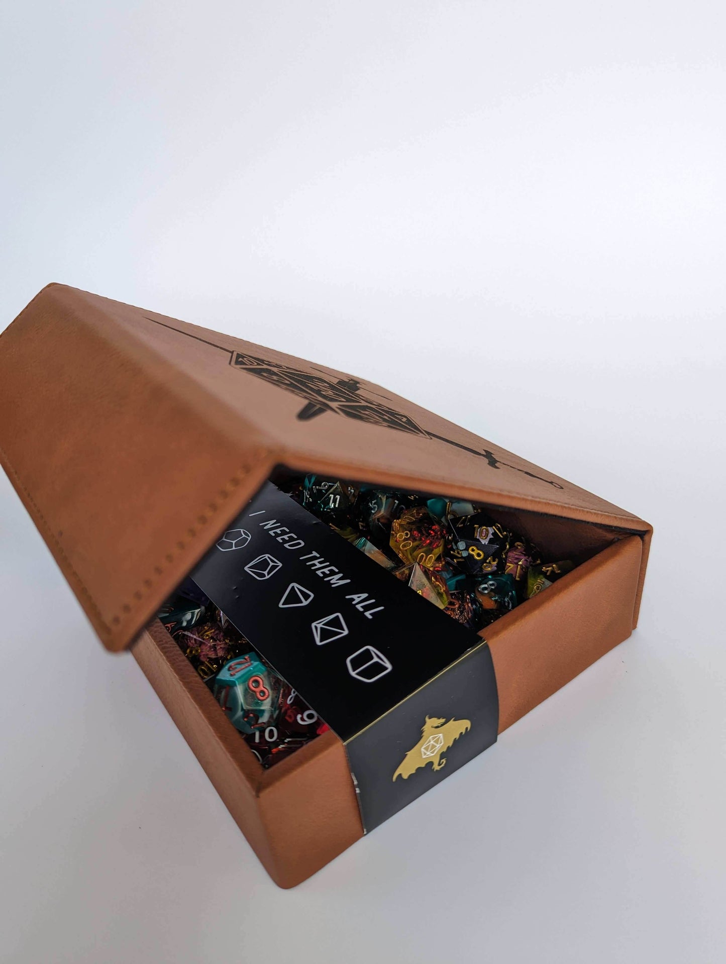 Hellfire Club - D&D - Vegan Leather Dice Box - Chestnut