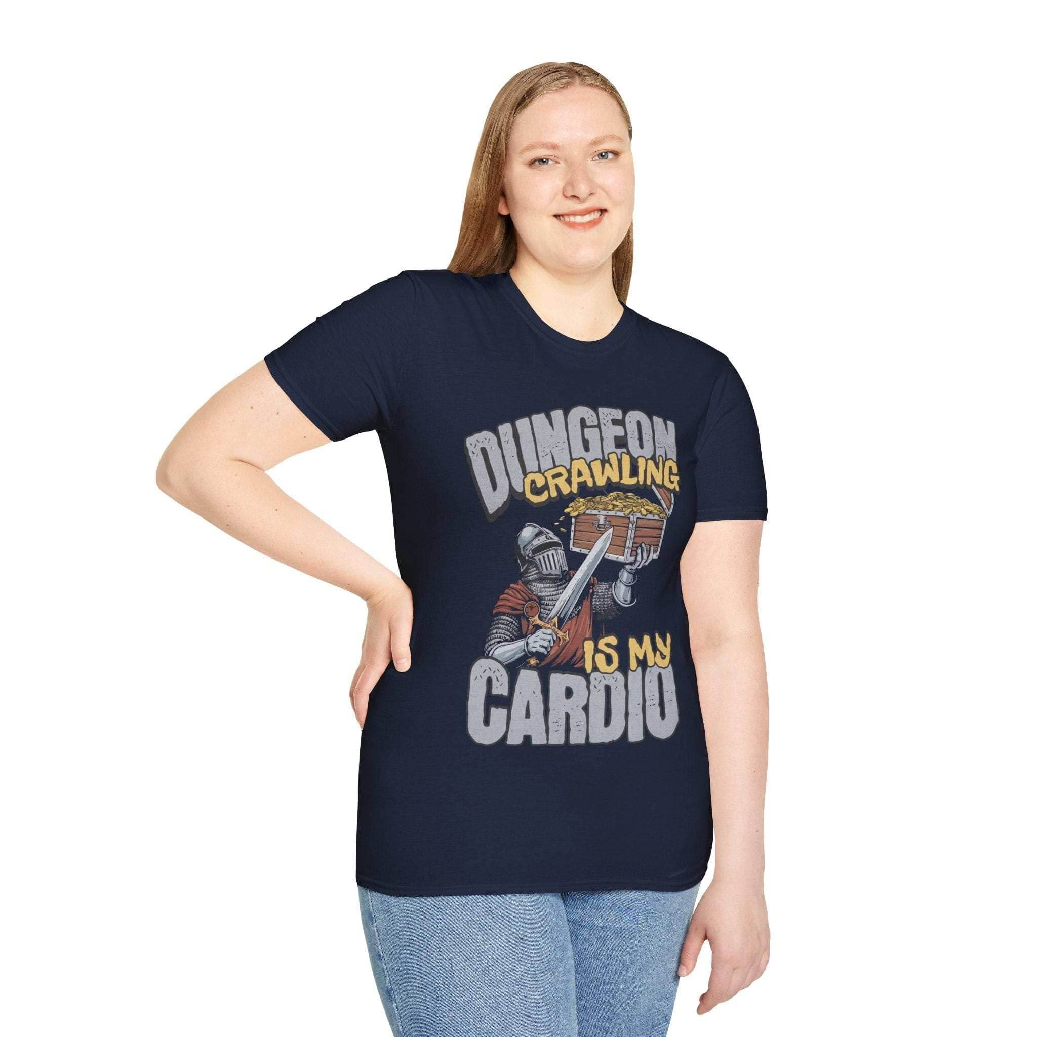 Funny DnD Shirt - Dungeon Crawling is My Cardio - Black / S