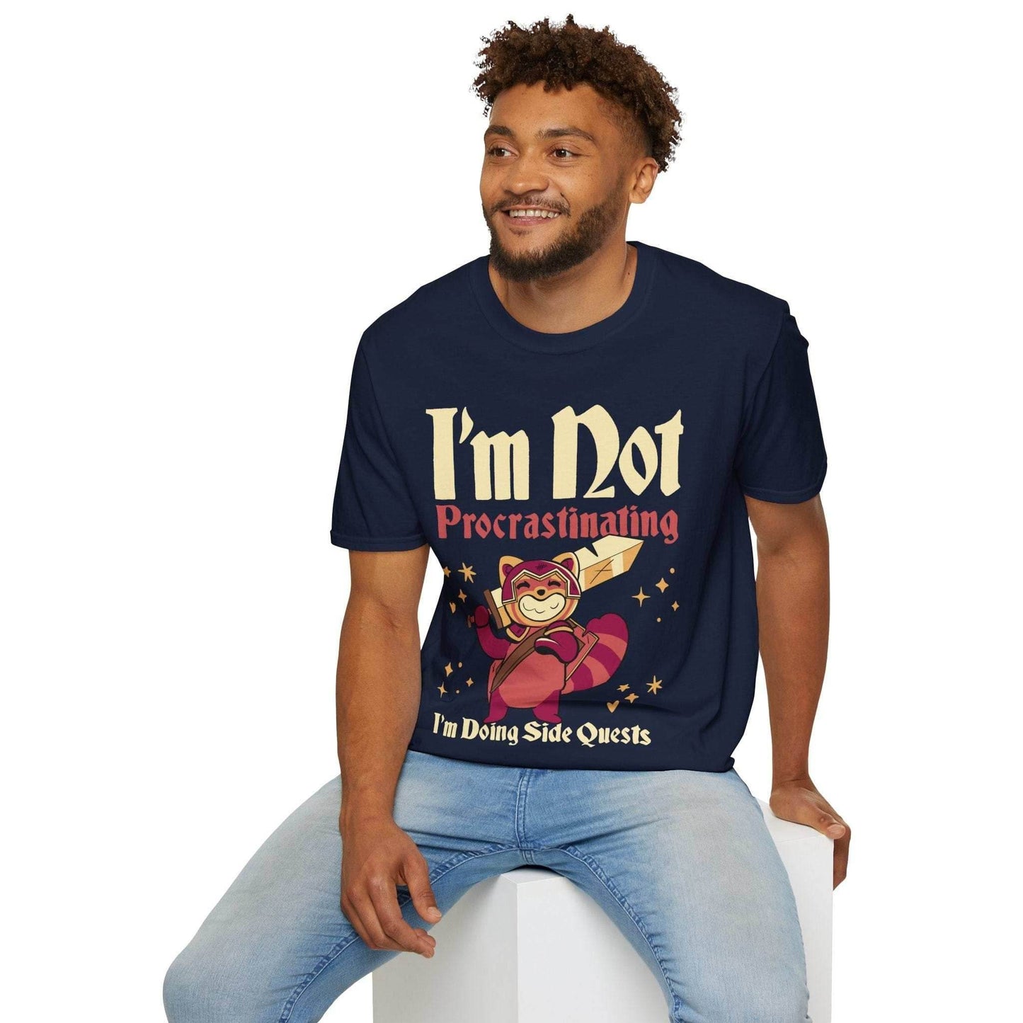 Funny DND Shirt - I'm Not Procrastinating I'm Doing Side Quests - Black / S