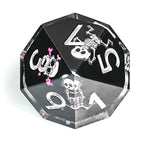Funny Skull Black Resin DND Dice Set + Silver Numbers