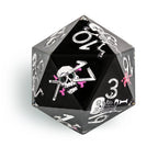 Funny Skull Black Resin DND Dice Set + Silver Numbers