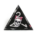 Funny Skull Black Resin DND Dice Set + Silver Numbers
