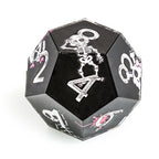 Funny Skull Black Resin DND Dice Set + Silver Numbers