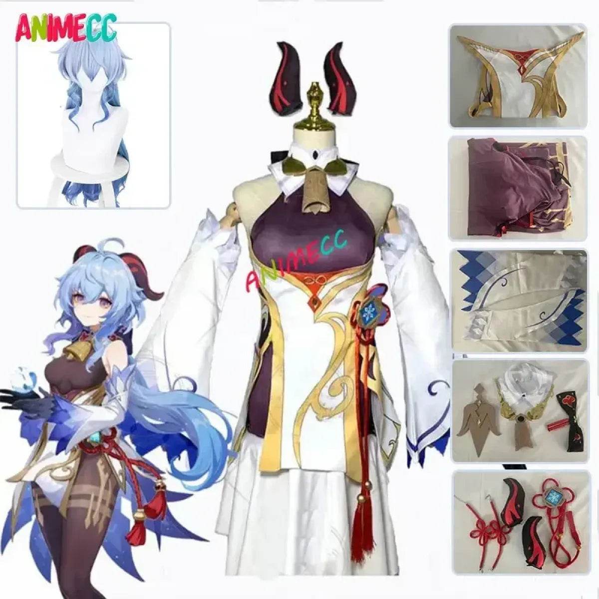 Genshin Impact Ganyu Cosplay Costume - Ganyu wig / S / Genshin Impact