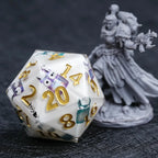 Giant D20 Dice - Monster Theme - Resin 35mm DND Roleplaying Dice