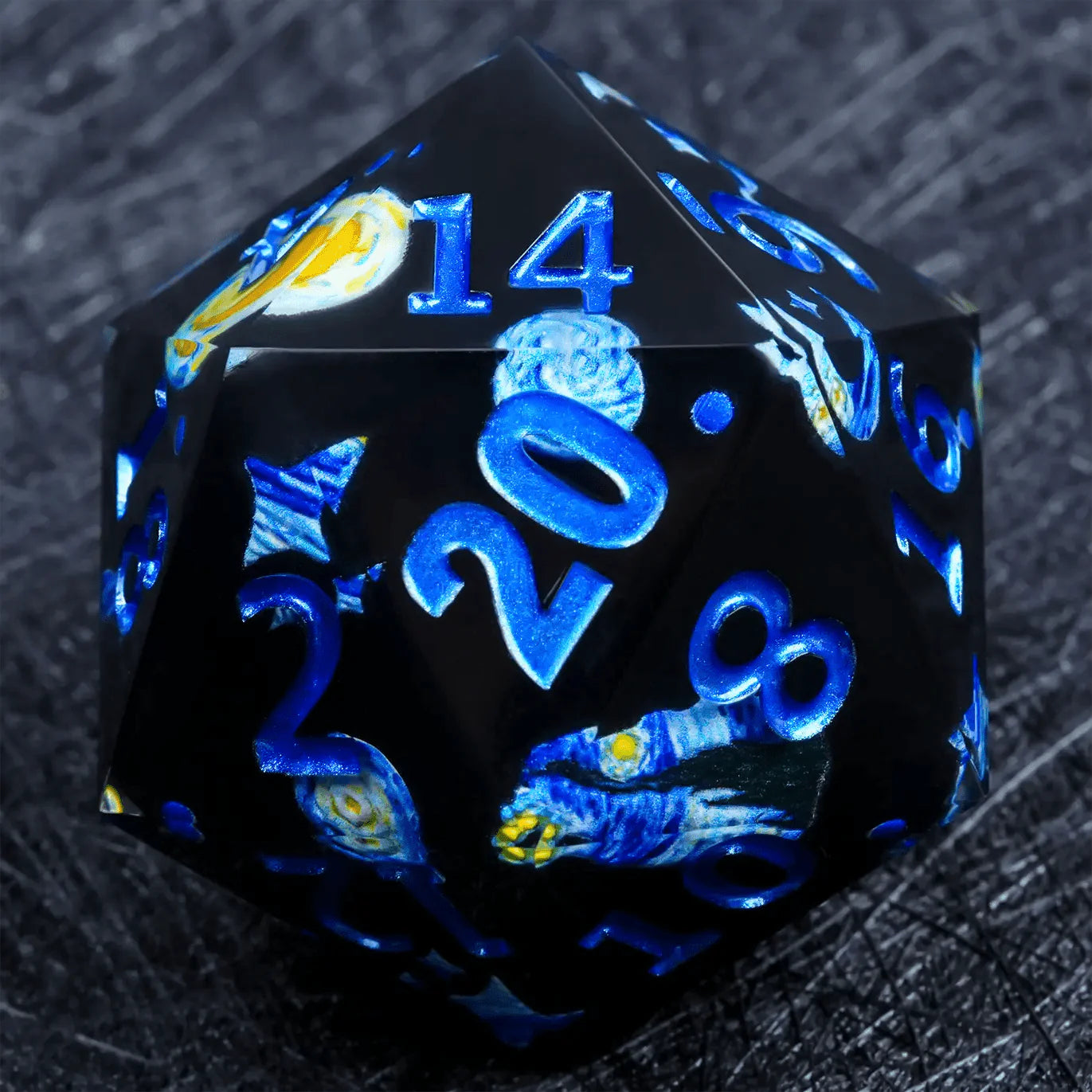 Giant Resin D20 Dice - Van Gogh Elements 35mm DND Dice