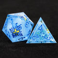 Glacier Blue Floral Bloom D&D Dice Set