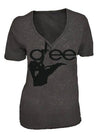 Glee Hand V-Neck Acid Washed T-shirt