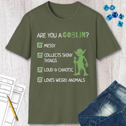 Goblin Quiz Shirt - Funny DnD Goblin Friend T-shirt - Military Green / S