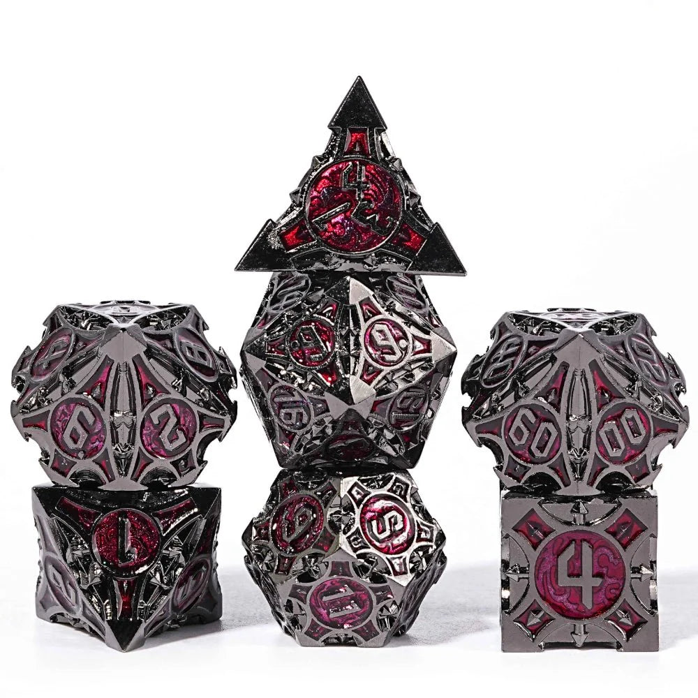 Gothic sharp edge metal DND dice set