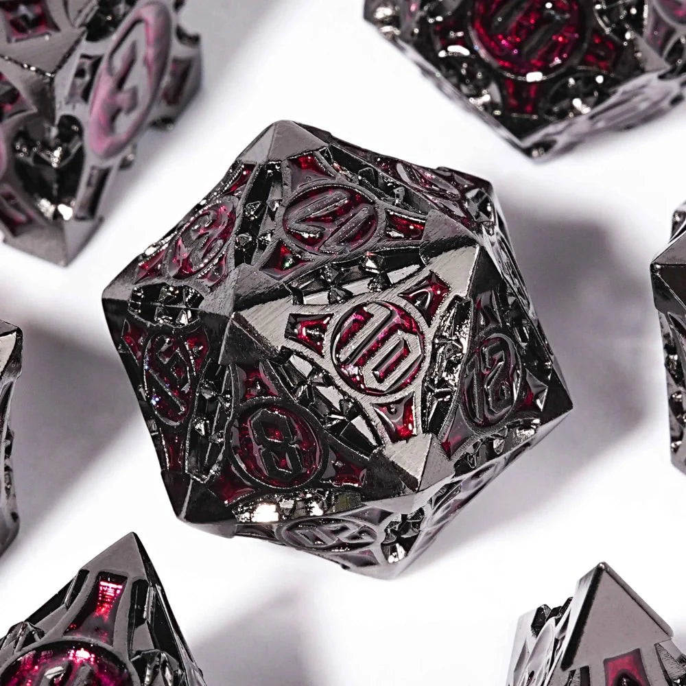 Gothic sharp edge metal DND dice set