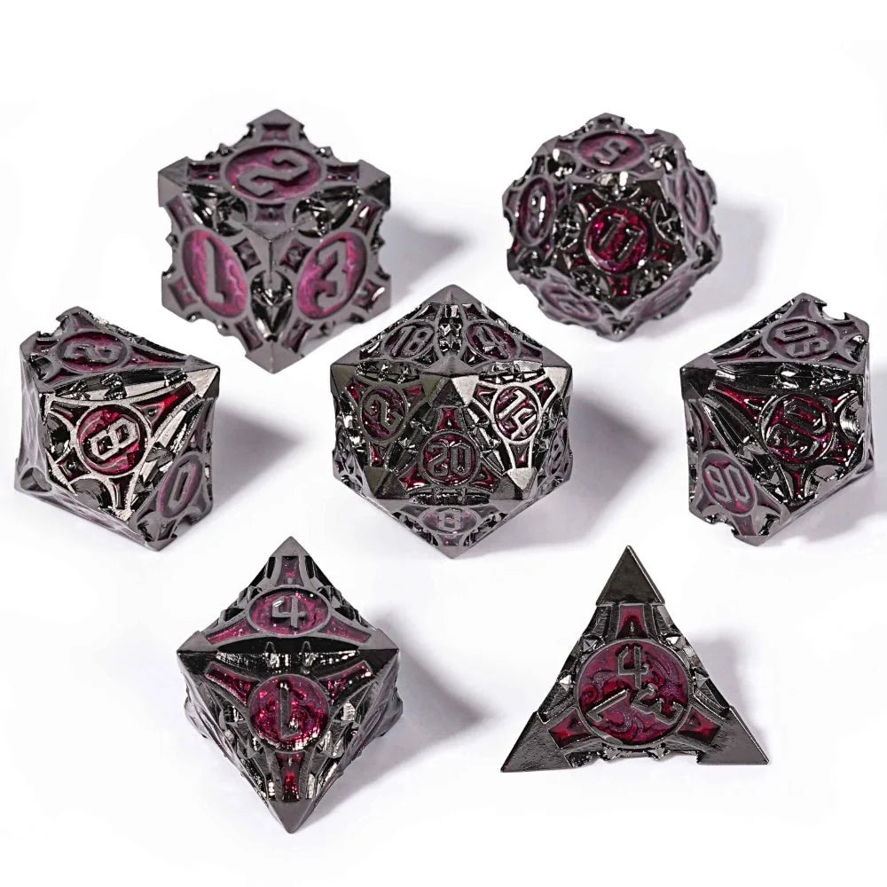 Gothic sharp edge metal DND dice set