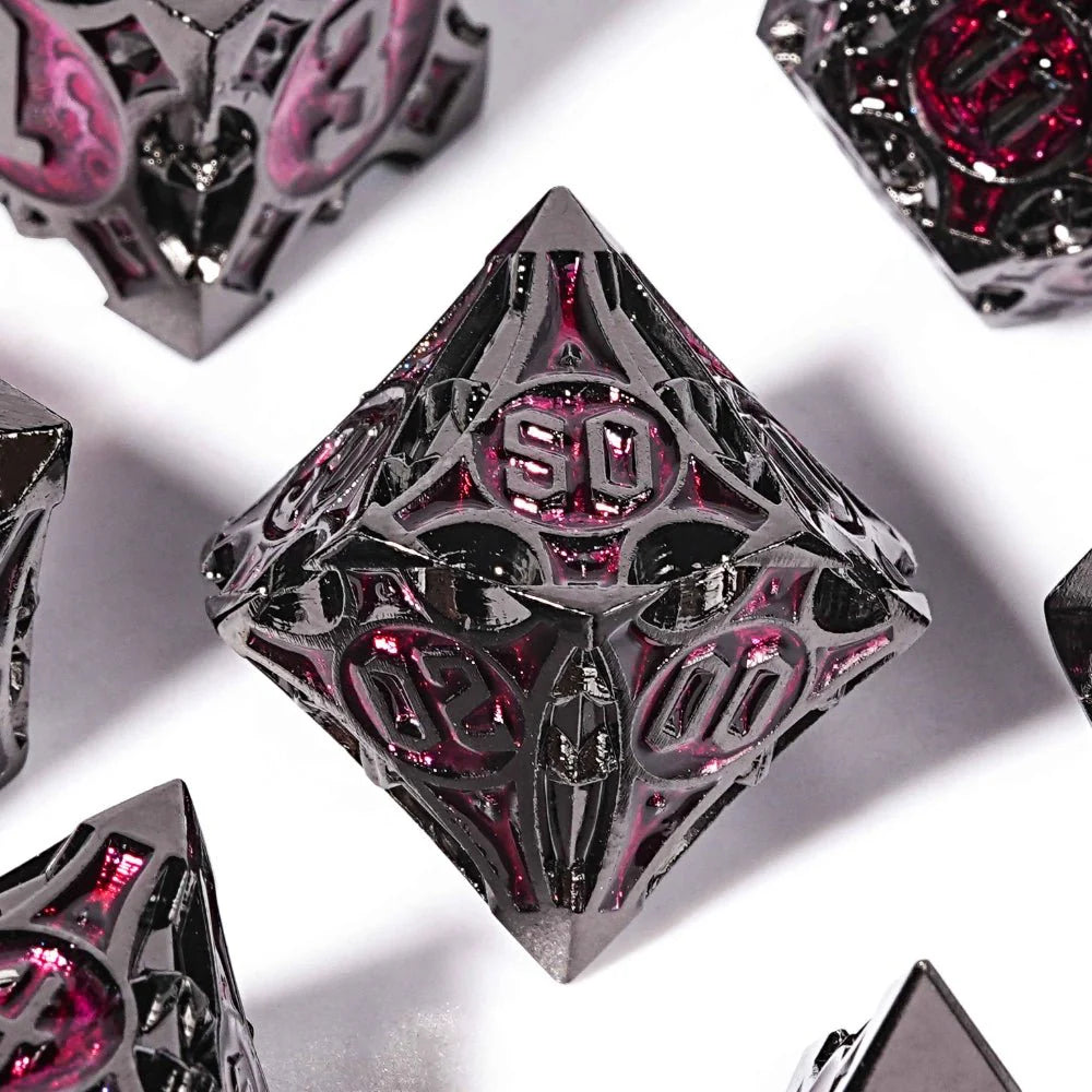 Gothic sharp edge metal DND dice set