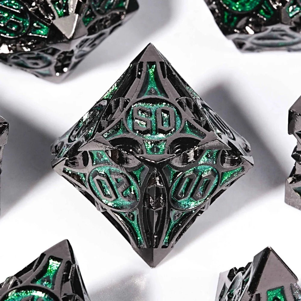 Gothic sharp edge metal DND dice set