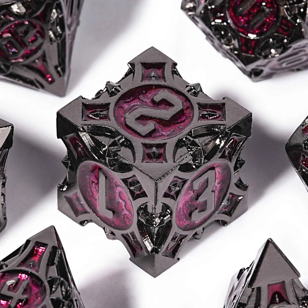 Gothic sharp edge metal DND dice set