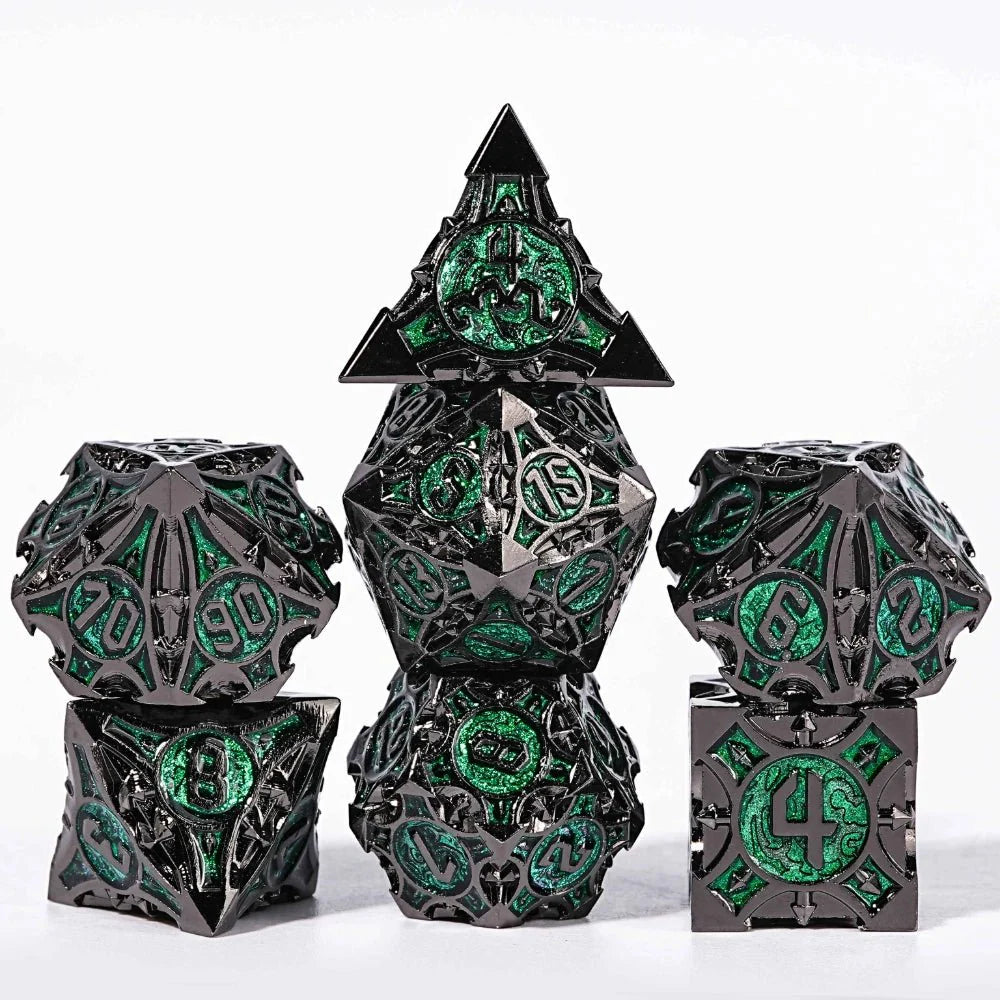 Gothic sharp edge metal DND dice set