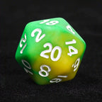 Green and yellow gradient acrylic DND dice set