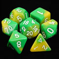 Green and yellow gradient acrylic DND dice set
