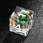 Green Resin D&D Dice Set - Beagle Design