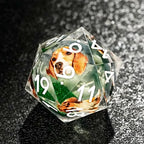 Green Resin D&D Dice Set - Beagle Design