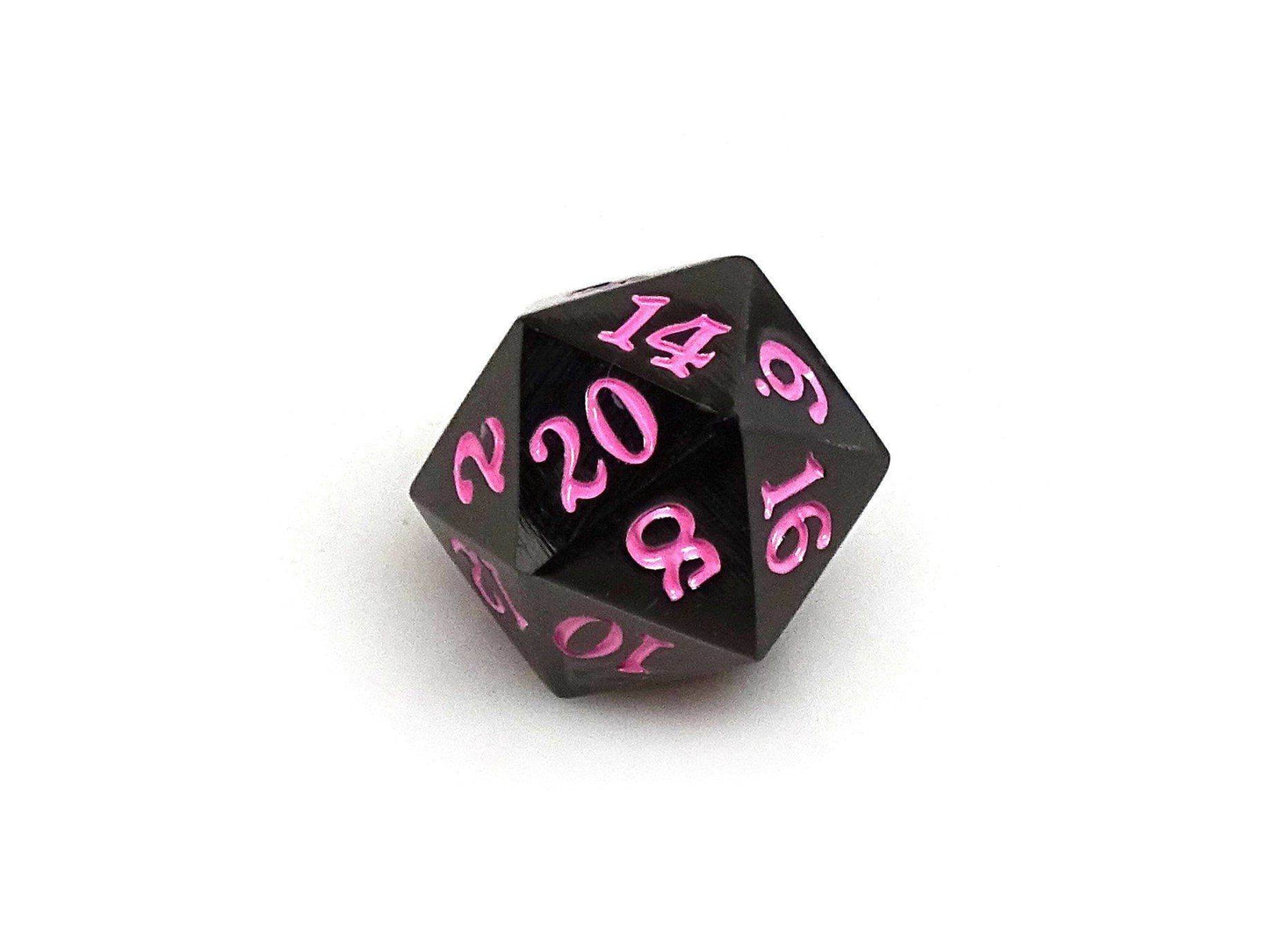 Gun Metal D20 - Signature Font - Pink Font - 