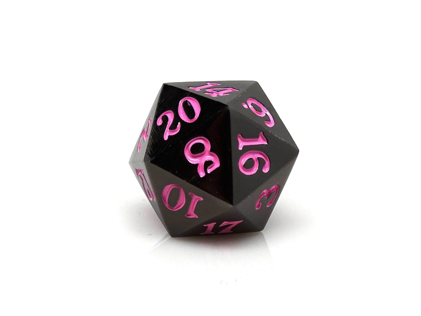 Gun Metal D20 - Signature Font - Pink Font - 