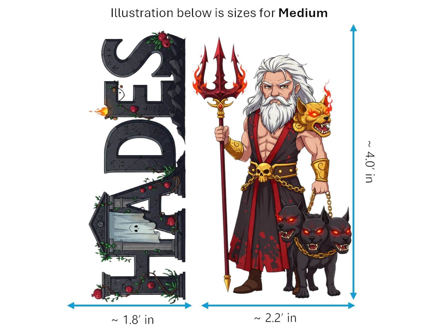 Hades Sticker and Magnet – Katachthonios Mythkins™ – God of the Underworld | Waterproof & UV-Proof - Sticker / Medium