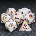 Halloween Killer Bear themed resin dice set with gold numbers