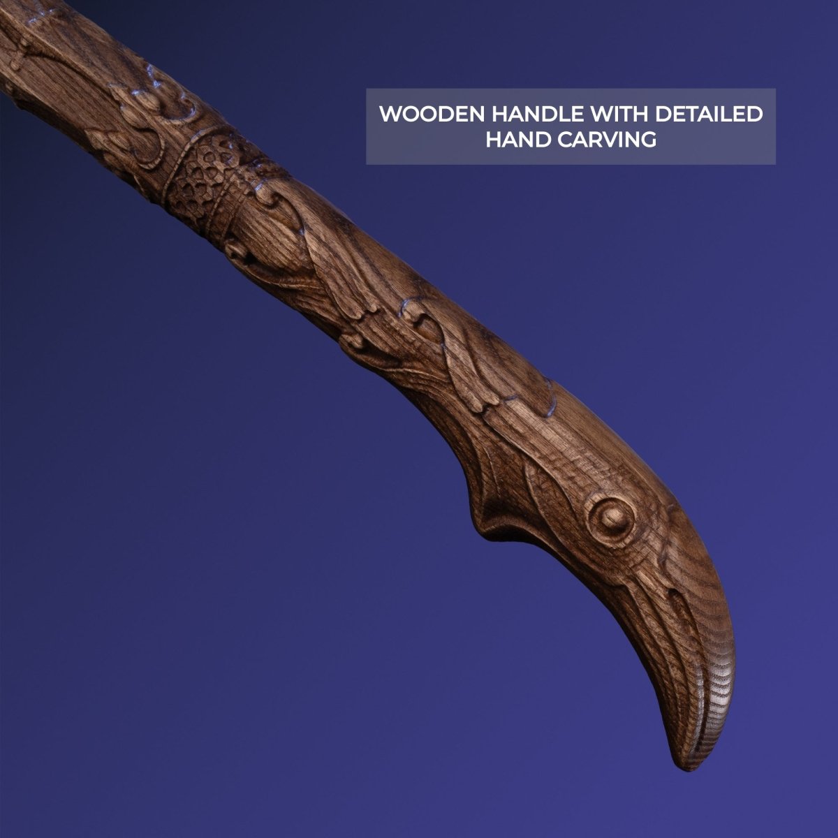 Handcrafted Leviathan axe with leather cover and glow in the dark runes