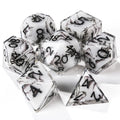 Handmade Ink Painting Style Resin D&D Dice Set