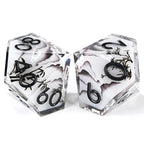 Handmade Ink Painting Style Resin D&D Dice Set