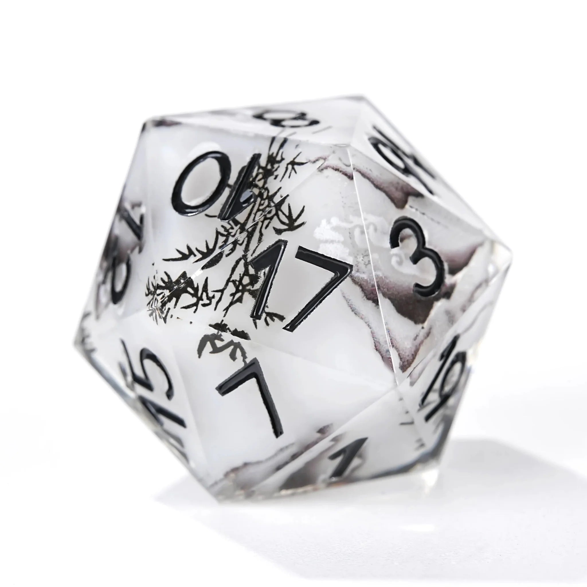 Handmade Ink Painting Style Resin D&D Dice Set