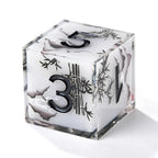 Handmade Ink Painting Style Resin D&D Dice Set