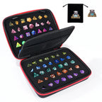 Dice Collection - DND Dice Set Storage Box + Zippered Dice Case + Logo Badge