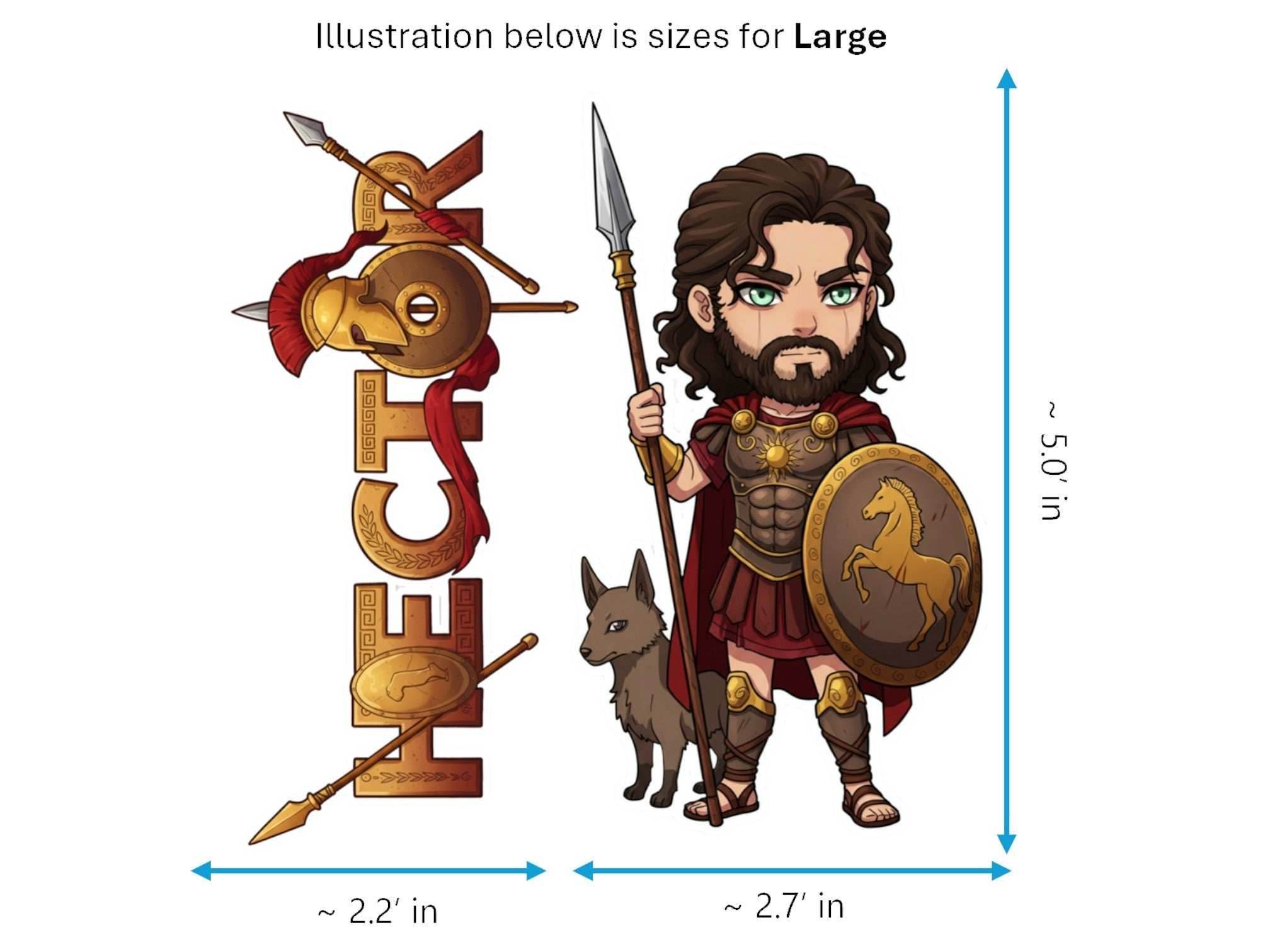 Hector Sticker and Magnet – Korythaiolos Mythkins™ – Hero of Troy | Waterproof & UV-Proof - Sticker / Large